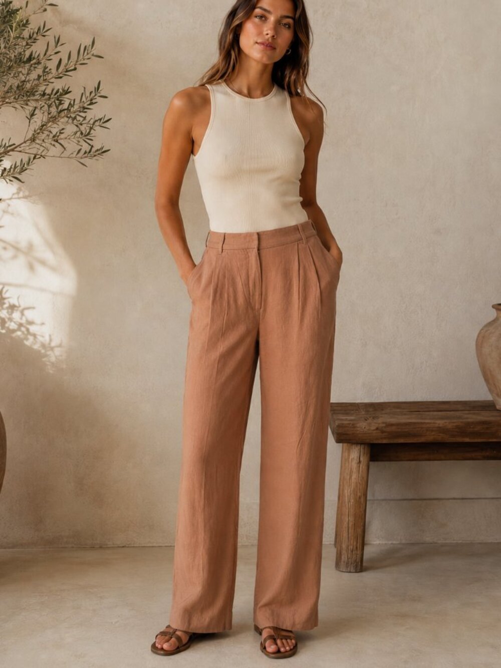 Abercrombie & Fitch Linen-Blend Pants